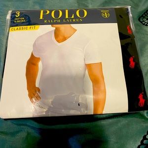 Polo Ralph Lauren Mens small v neck cotton tees.